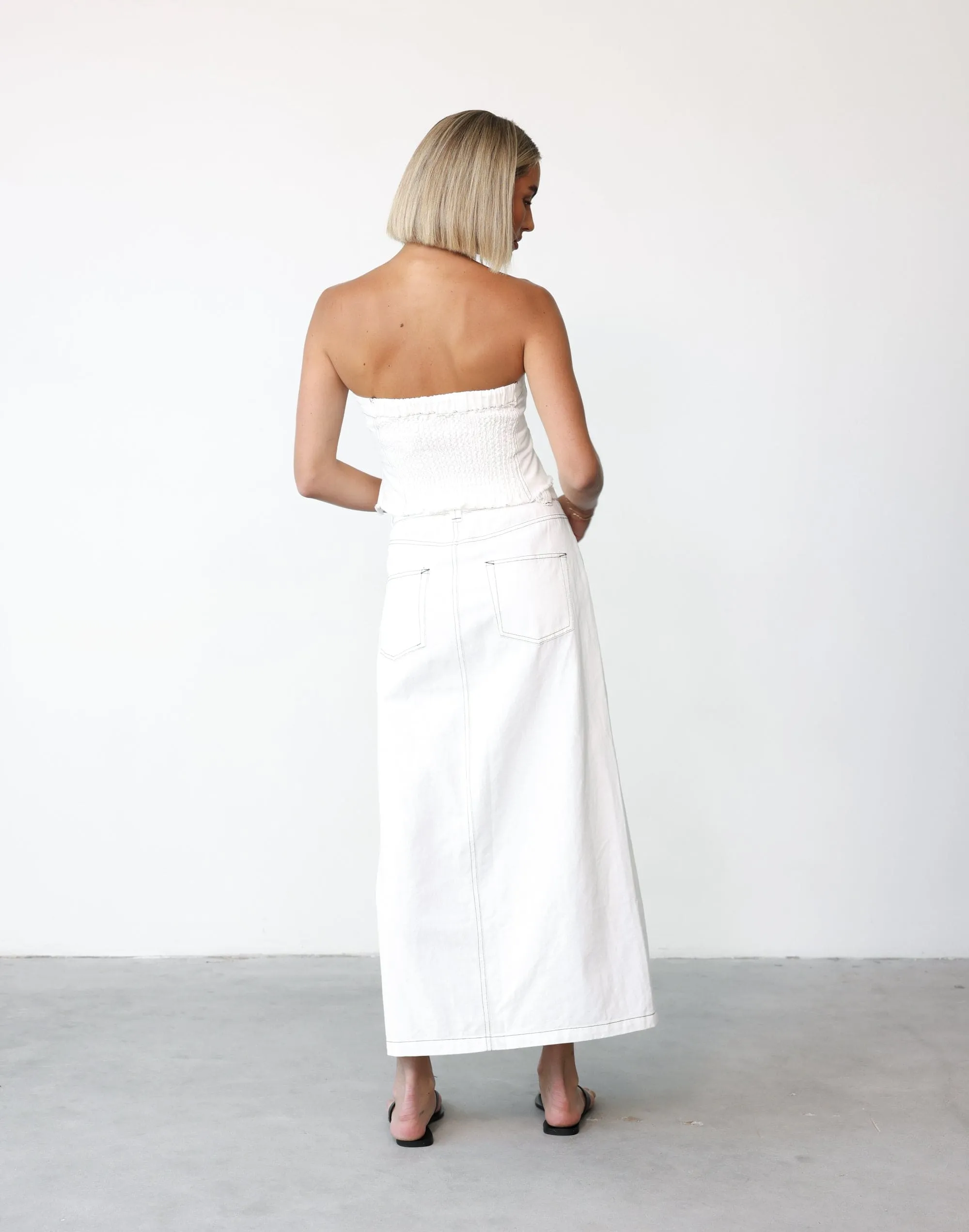 Shrina Maxi Skirt (White)