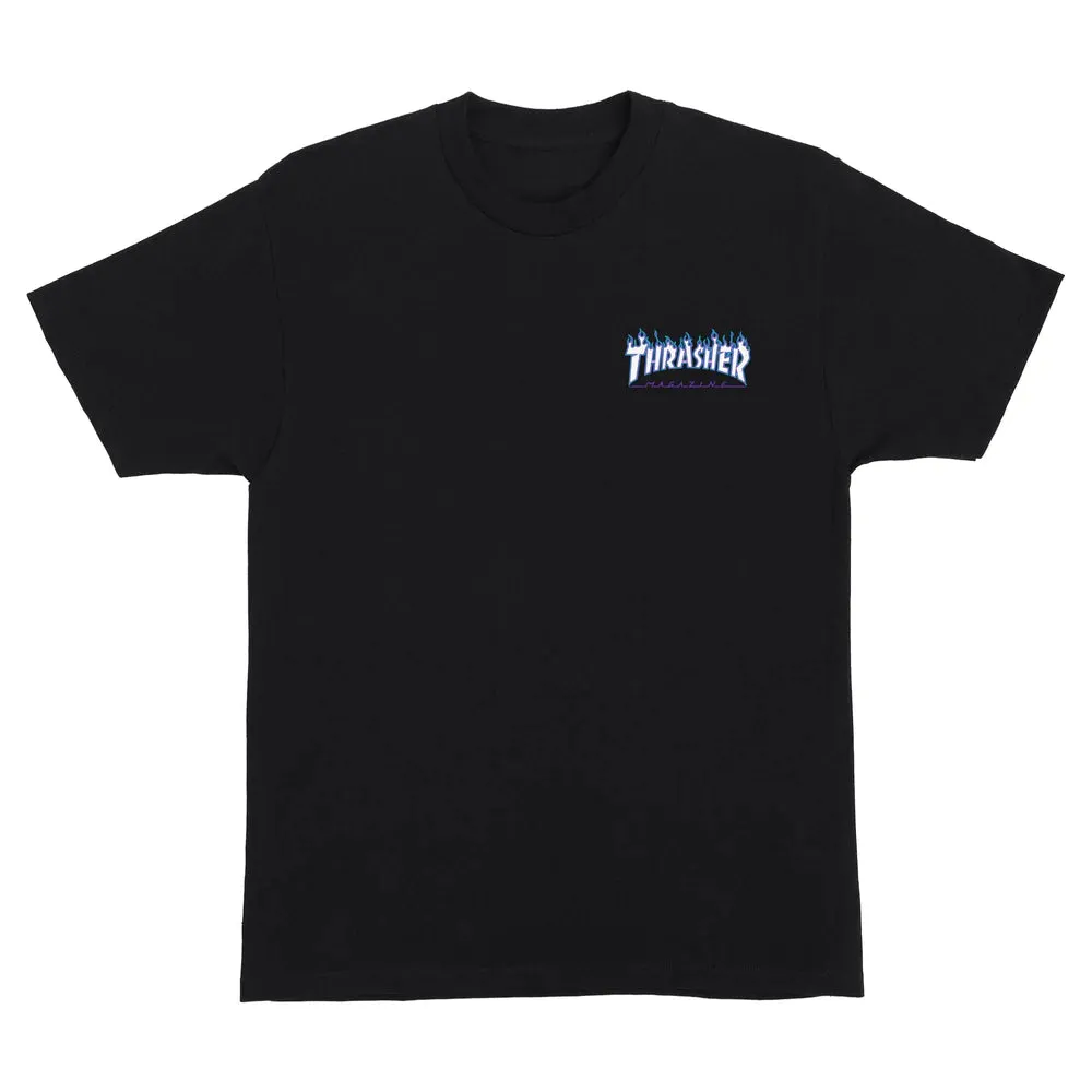 T-SHIRT SANTA CRUZ X THRASHER FLAME DOT SS BLACK