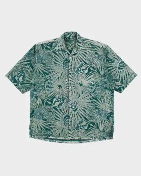 Vintage Men's Green Hawaiian Print Shirt - S