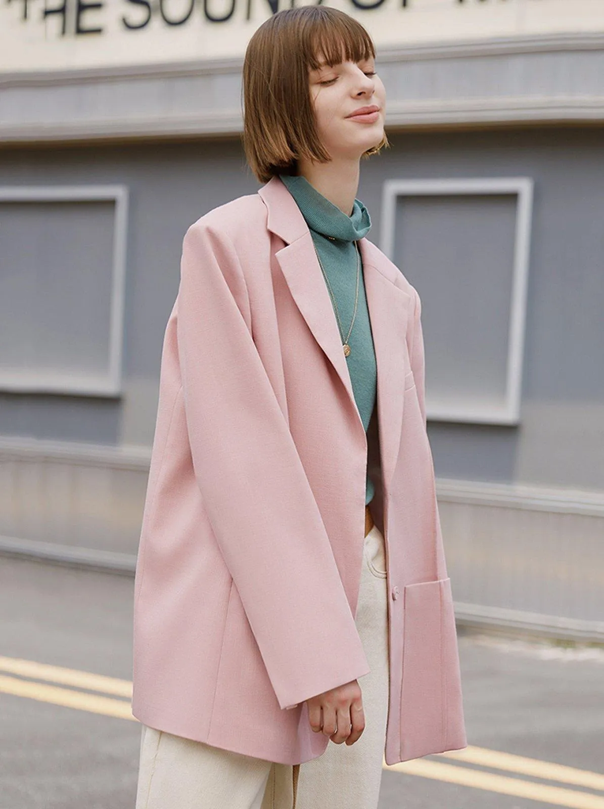 Women Suit,Pink Blazer,Women Windbreaker,loose suit,Cotton Blend Blazer Jacket,Office Lady Coat,Oversize Blazer coat,Spring Autumn outfits