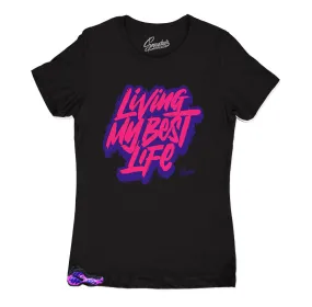 Women's Foam Purple Camo Shirt - Living Life - Black