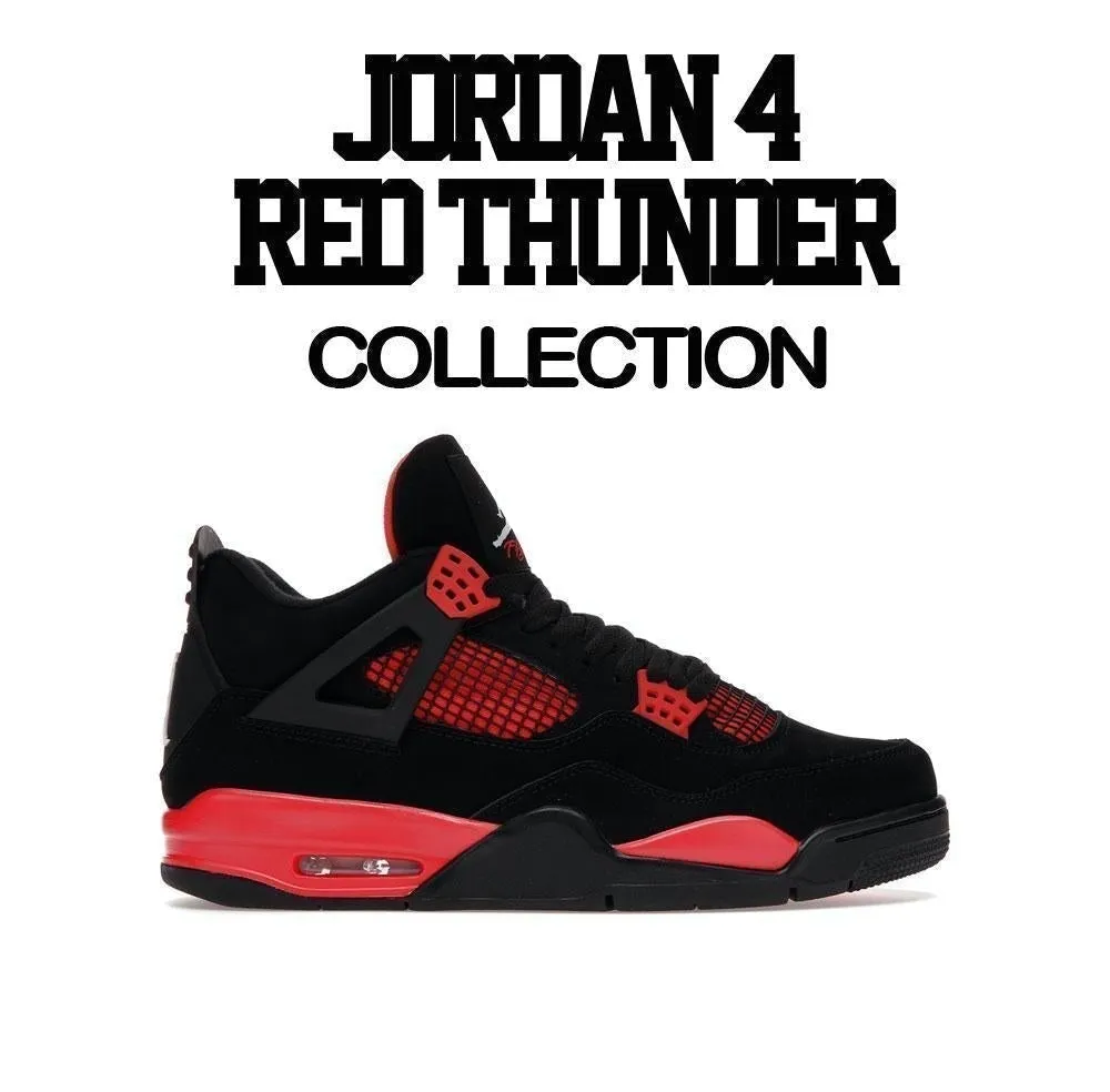 Womens Red Thunder 4 Shirt - Kicks - Black