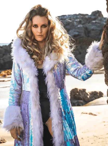 Women's Sequin Temptress Coat in "Unicorn"