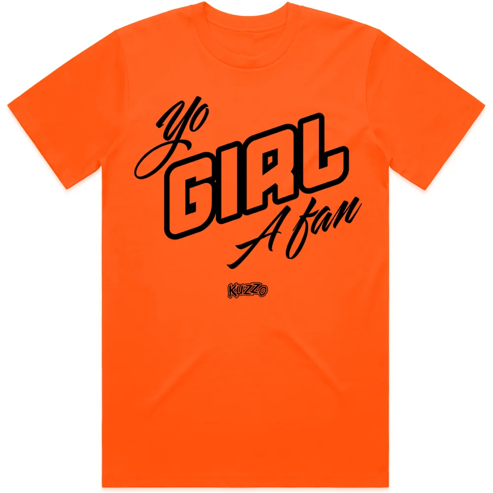 YO GIRL A FAN : Blood Orange Sneaker Tees Shirt (black ink)