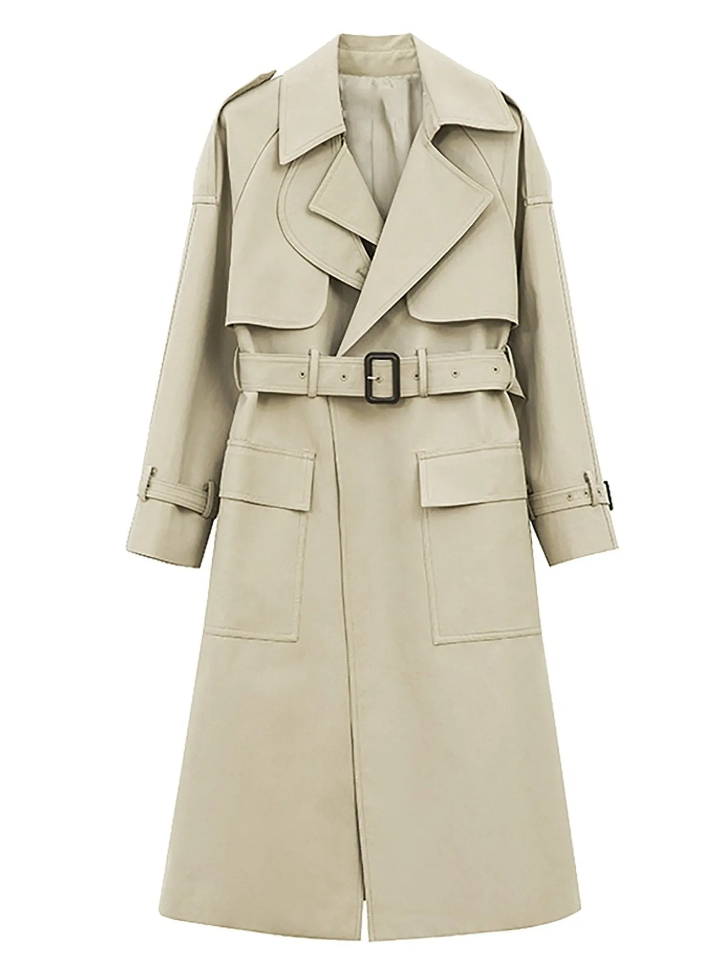 Zoe Gun Flap Bteld Long Trench Coat